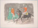 Reiter auf Sylt by Alois Carigiet, 1976, color lithograph, offered Mar 2024