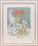 Falkner by Alois Carigiet, 1977, color lithograph, offered Mar 2024