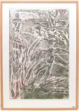Ohne Titel by Martin Disler, 1990, color woodcut, sold Mar 2024
