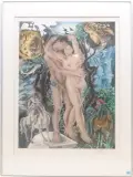 Adam und Eva by Hans Erni, color aquatint, sold Mar 2024