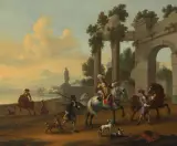 Reiter in Landschaft mit antiken Ruinen by Evert Oudendijk, oil on canvas, offered Dec 2023