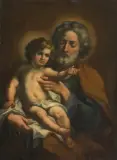 Hl. Josef mit Jesuskind by Spanisch, 17.Jh., oil on canvas, offered Dec 2023