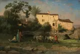Hirte mit Esel und Staffage by Théodore Frère, oil on panel, offered Dec 2023