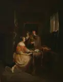 Die Musikstunde by Holland, 19.Jh., oil on canvas, sold Dec 2023