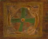 Grünes Kreuz by Enrique Tábara, 1959, mixed media, sold Dec 2023
