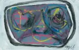 Portrait by Karel Appel, watercolor, offered Dec 2023