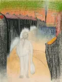 The Train by Irving Petlin, 1991, pastel, sold Dec 2023