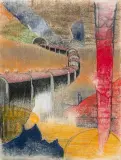 Le Départ by Irving Petlin, 1991, pastel, sold Dec 2023