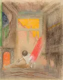 The Drawing by Irving Petlin, 1991, pastel, sold Dec 2023