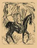 Reitender Artillerist (Meldereiter) by Ernst Ludwig Kirchner, 1915, lithograph, offered Dec 2023