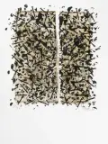 Gespalten (Grenzverhältnisse) by Günther Uecker, 1983, color lithograph, sold Dec 2023