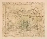 Paysage avec encadrement by Zao Wou-ki, 1951, color etching, sold Dec 2023