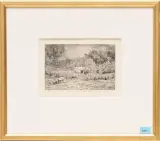 Un cochon de propriétaire qui ne fera de bien qu'après sa mort by Charles-François Daubigny, etching, offered Dec 2023