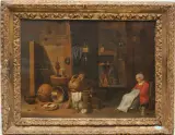 Kücheninterieur by Holland, 17.Jh., oil on panel, sold Dec 2023