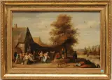 zugeschrieben Dorffest by Abraham Teniers, oil on panel, sold Dec 2023