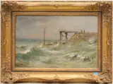 Stürmische See by Eugène Berthelon, oil on canvas, sold Dec 2023