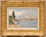 Flusslandschaft by Julien Gustave Gagliardini, oil on panel, sold Dec 2023