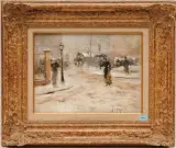 Environ de Bagatelle (Neige) by Eugène Louis Gillot, 1892, oil on canvas, sold Dec 2023