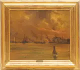 Seestück by Pierre Franc-Lamy, oil on panel, sold Dec 2023