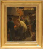 In der Schmiede by Edmond Eugène Valton, 1869, oil on canvas, sold Dec 2023