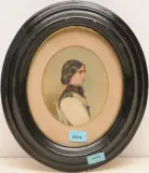 nach Bildnis einer jungen Frau by Franz Xaver Winterhalter, watercolor, offered Dec 2023