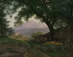 Waldlandschaft mit Pilatus by Robert Zünd, oil on canvas, sold Dec 2023