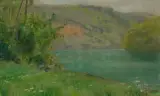 Bord du Rhône by Maurice Barraud, 1908, oil on board, offered Dec 2023