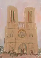 Notre Dame von Paris by Rudolf Zender, 1978, oil on board, offered Dec 2023