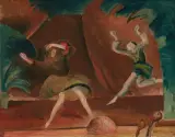 Das Tänzerpaar Clotilde und Alexander Saccharoff by Alfred Heinrich Pellegrini, 1917, oil on canvas, sold Dec 2023