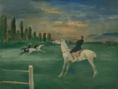 Das Pferderennen by Alfred Heinrich Pellegrini, oil on canvas, sold Dec 2023