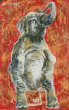 Au cirque by Fritz Hug, 1961, oil on panel, sold Dec 2023