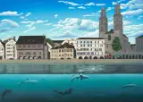 Limmatquai by Dieter Leuenberger, 2007, acrylic, sold Dec 2023