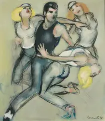 Discotänzer (John Travolta) by Mario Comensoli, 1982, acrylic, sold Dec 2023