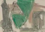 Ohne Titel by Martin Disler, 1970, mixed media, sold Dec 2023