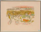 Heuschlittenfahrt by Alois Carigiet, 1964, color lithograph, offered Dec 2023