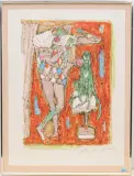 Harlekin mit Diavolo by Alois Carigiet, 1970, color lithograph, offered Dec 2023