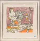 Falke by Alois Carigiet, 1974, color lithograph, sold Dec 2023