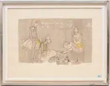 Das Spiel um die Frau by Rudolf Mirer, 1980, color lithograph, sold Dec 2023
