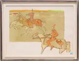 Drei Reiter by Rudolf Mirer, 1983, color lithograph, offered Dec 2023