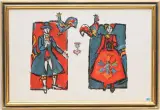 Trachtenpaar by Rudolf Mirer, 1986, color lithograph, sold Dec 2023