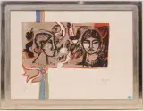 Ohne Titel by Rudolf Mirer, 1988, color lithograph, sold Dec 2023