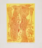 Graue Rosen by Bernard Schultze, color etching, offered Mar 2024