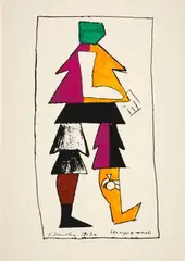 Sieg über die Sonne by Kasimir Malevich, 1973, oil, sold Sep 2024