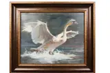 Swan Flight by Jenny Buckner, oil on canvas, sold Jan 2023