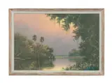 Untitled by Sam Newton, oil on board landscape by one of the Florida Highwaymen, sold Jan 2023