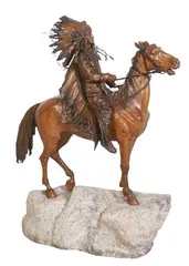 Untitled by Carl Kauba, Bronze Chief on Horseback, sold Mar 2025