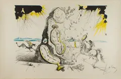 Cosmic Rays Resuscitating Soft Watches by Salvador Dalí, 1965, lithograph in colors, sold Jul 2022