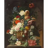 Still Life by Franz Xaver Pieler, oil on canvas, sold Jul 2022