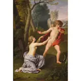 Allegorical Scene of Cupid and Psyche by Ludwig Guttenbrunn, oil on panel, sold Jul 2022