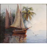 Untitled by Emile Roure, oil on canvas, sold Jul 2022